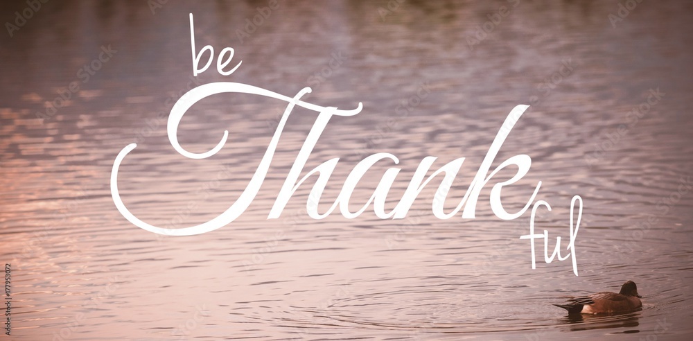 Poster composite image of digital image of happy thanksgiving day text