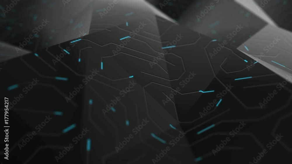 Poster abstract circuit board futuristic background. server computer code processing technology with bokeh.