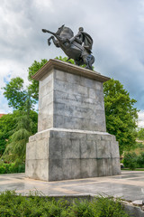 Nis, Serbia May 17, 2017: Monument to King Alexander Karadjordjevic in Nis.