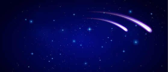 Sternschnuppe und Sterne, Nacht Himmel Hintergrund
