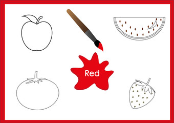 learn the colors, kids are learning the colors, worksheet