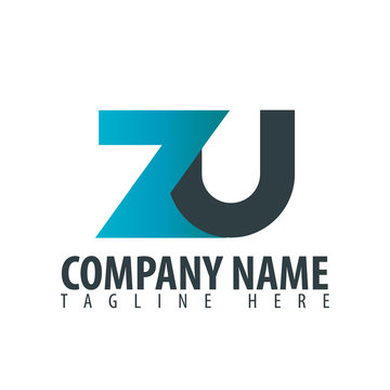 Initial Letter ZU Design Logo