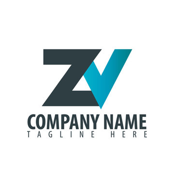 Initial Letter ZV Design Logo