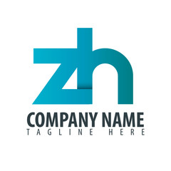 Initial Letter ZH Design Logo