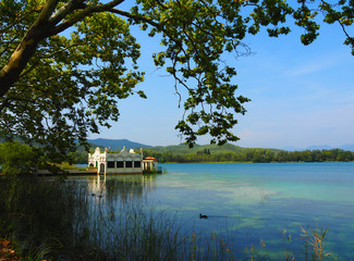 Landscape of the Lake of Banyoles in Girona, Spain