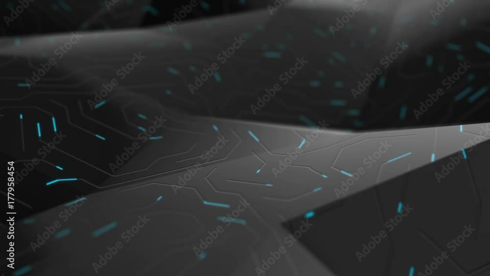 Poster abstract circuit board futuristic background. server computer code processing technology with bokeh.