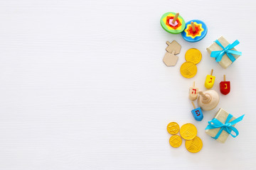 Top view image of jewish holiday Hanukkah background