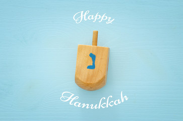 jewish holiday Hanukkah image background with traditional spinnig top