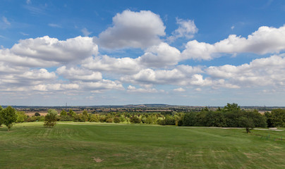 Fototapeta premium Essex Countryside view in a blue sky cloudy day.
