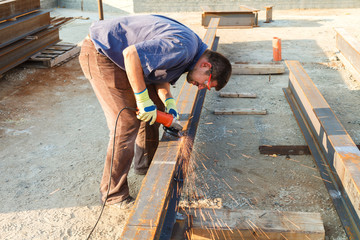 Man cuts flex steel products