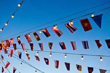 Different Flags of Southeast Asia countries, AEC, ASEAN Economic Community. That includes Vietnam,...