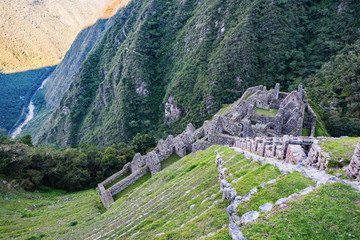 The site of Winaywayna along the Inca trail to Machu Picchu.