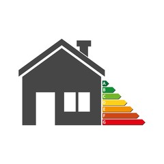 Energy efficiency chart, House and energy efficiency concept 