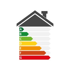 Energy efficiency chart, House and energy efficiency concept 