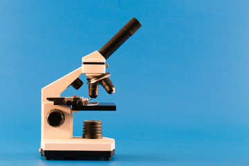 Scientific microscope in science laboratory