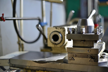 Technicians are turning lathe with horizontal lathe machine.