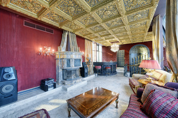 Interior design living room in luxury new apartment.