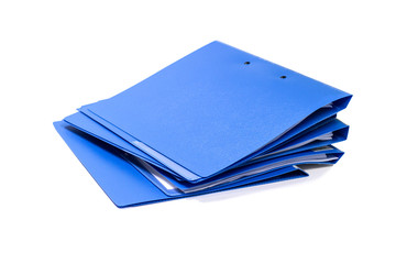 blue files folder. retention of contracts and paper. with isolated white background