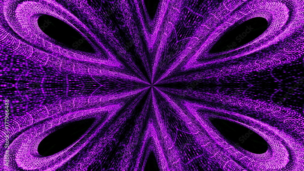 Poster abstract background of a kaleidoscope consisting of particles. colorful 3d rendering backdrop