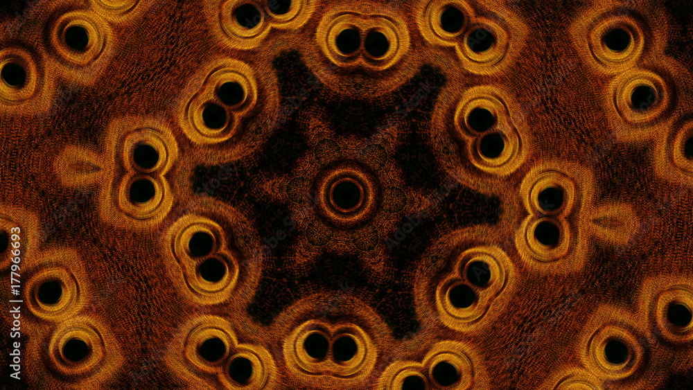 Poster abstract background of a kaleidoscope consisting of particles. colorful 3d rendering backdrop