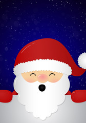 Background with happy Santa Claus and copyspace. Vector.