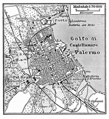 Map of Palermo and its surroundings (from Meyers Lexikon, 1896, 13/432)