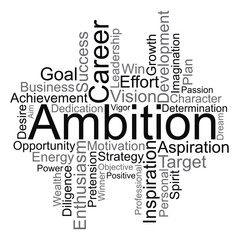 Ambition word cloud, vector