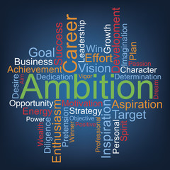 Ambition word cloud, vector