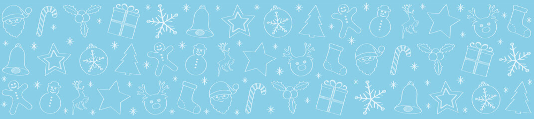 Christmas banner with icons. Vector.