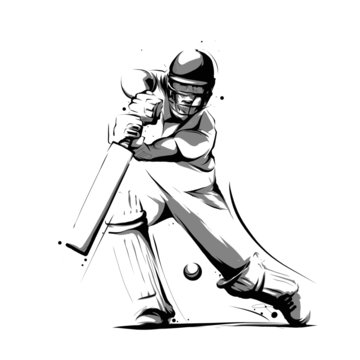 cricket player batsman bat front