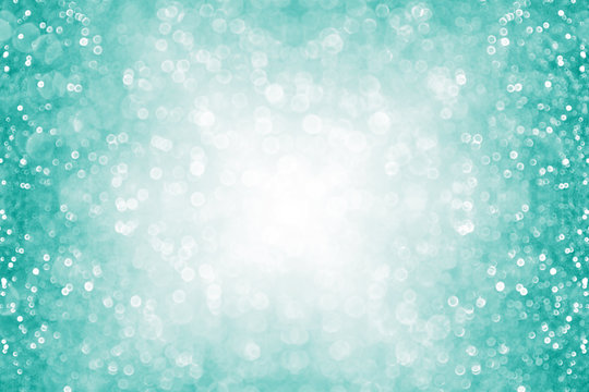 Fun teal and turquoise glitter sparkle border background texture