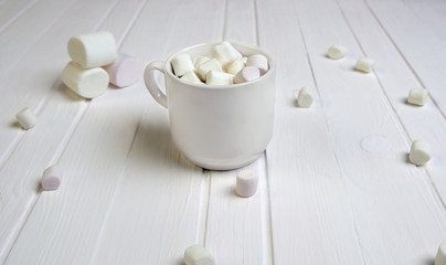 Cup of coffee with marshmallow