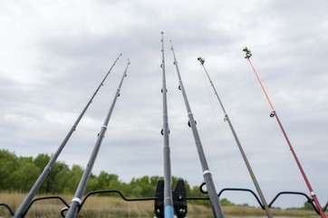 fishing rods on water