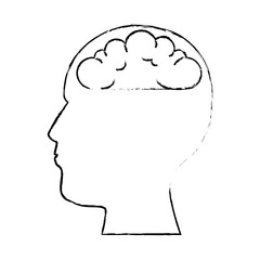 user profile with brain silhouette avatar icon