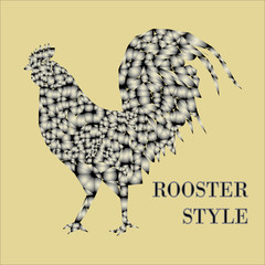 Black-white cock on pistachio