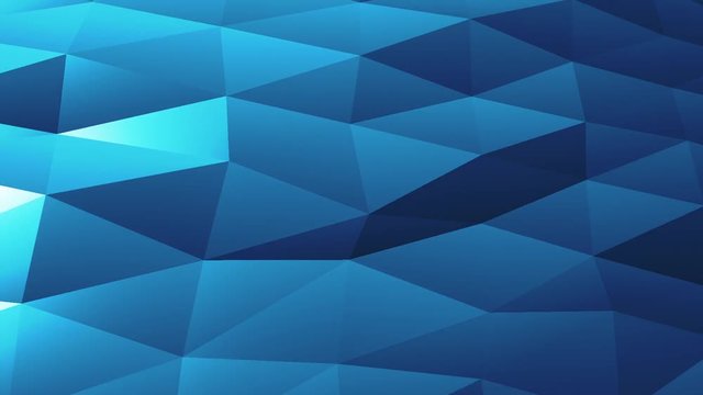 Abstract cg polygonal Blue surface. Geometric poly triangles motion background.