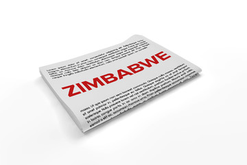 Zimbabwe on Newspaper background