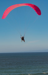 Paragliding in tandem high in the sky