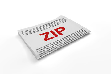 Zip on Newspaper background