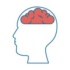 user profile with brain silhouette avatar icon