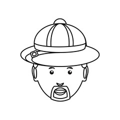 Fototapeta premium man face over white background vector illustration