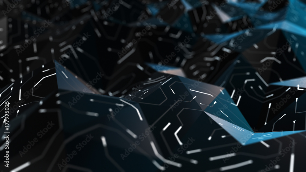 Poster abstract circuit board futuristic background. server computer code processing technology with bokeh.