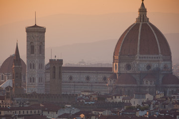 Naklejka premium Florence, Tuscany - panoramic view of Florence from Piazzale Michelangelo, Cathedral of Santa Maria del Fiore