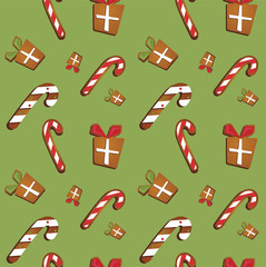 Gingerbread cookies seamless pattern