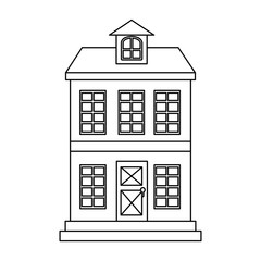 mansion front isolated icon