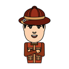 safari man vector illustration