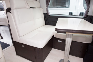 the passenger seat in a motor home tourism concept