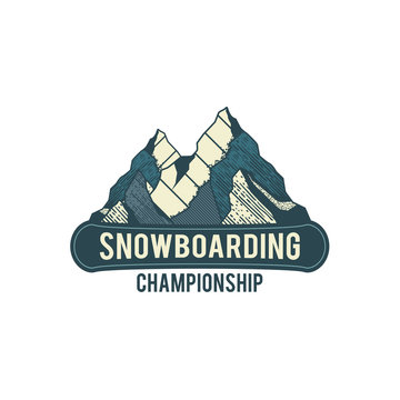 Snowboarding logo and label template