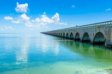 Fototapete Brücken Long Bridge at Florida Key's - Historic Overseas Highway And 7 Mile Bridge to get to Key West, Florida, USA