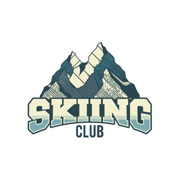 Snowboarding logo and label template